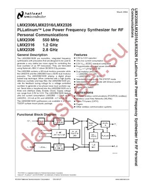 LMX2316TM/NOPB datasheet  